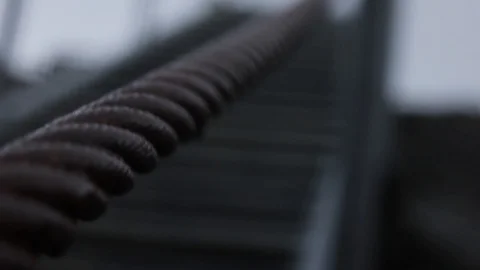 Rope railing focus pull Stock Footage 94147558