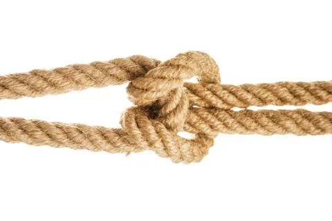 Rope with reef knot Stock Photos