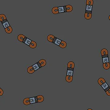 Rope rock climbing vector seamless pattern Stock Illustration