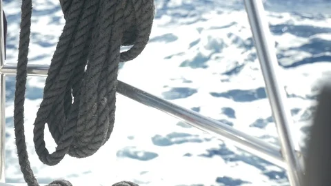 Rope on sailboat Video stock 95018847