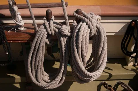 Rope on a Sailing Ship Stock Photos