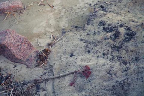 Rope in the sand Foto stock