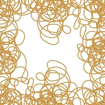 Rope Seamless Pattern. Cute Rope Frame. Illustrazione stock