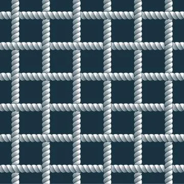 Rope seamless pattern, trendy vector wallpaper background. Cord with knots st Stock Illustration