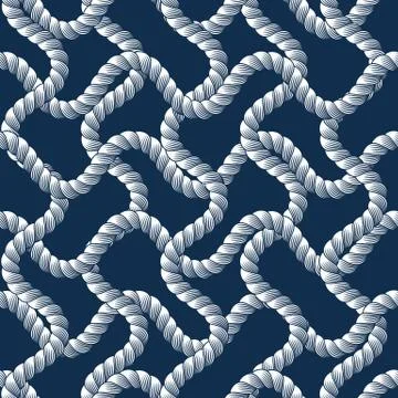 Rope seamless pattern, trendy vector wallpaper background. Weaving or fishing Illustrazione stock