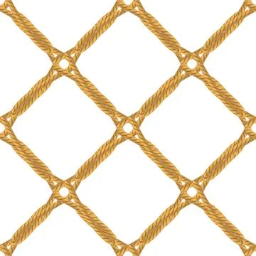 Rope Seamless Pattern on White Background Illustrazione stock