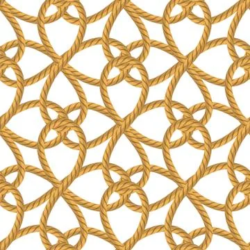 Rope Seamless Pattern on White Background Stock Illustration