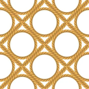 Rope Seamless Pattern on White Background Illustrazione stock