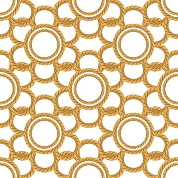 Rope Seamless Pattern on White Background. Rope Texture Illustrazione stock