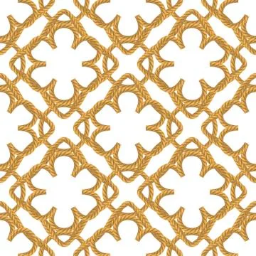Rope Seamless Pattern on White Background. Rope Texture Stock Illustration