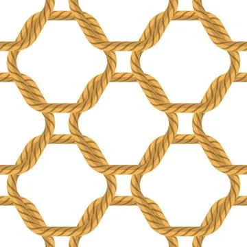 Rope Seamless Pattern on White Backround 스톡 일러스트
