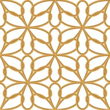 Rope Seamless Pattern on White Backround Illustrazione stock
