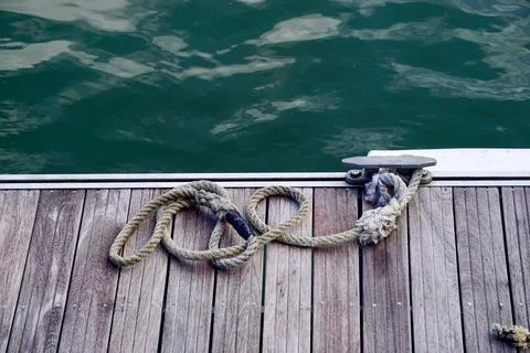 Rope in the seaport Stock Photos