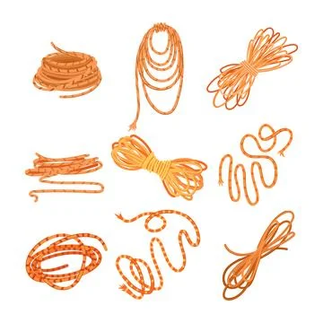 Rope set cartoon vector illustration Stock Illustration