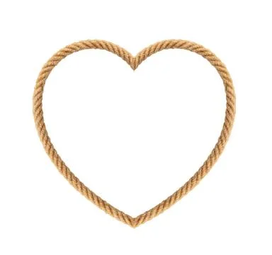 Rope in the shape of heart Stock Photos