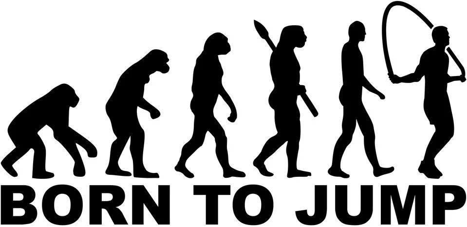 Rope skipping evolution - born to jump Stockillustratie