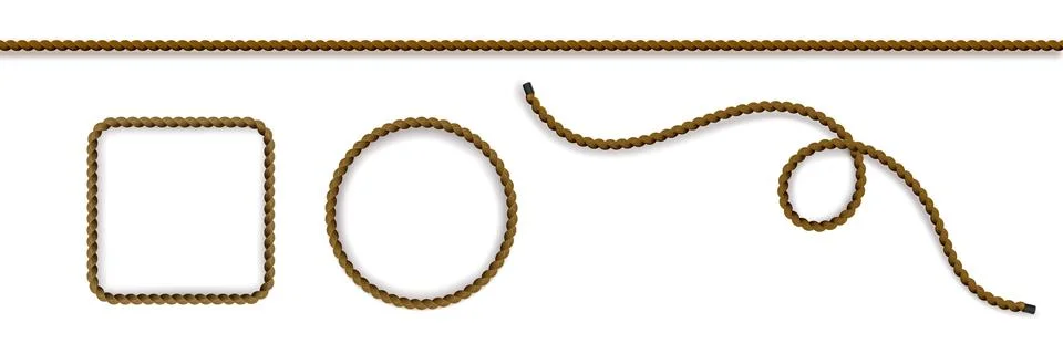 Rope string tie - brown wavy lines Stock Illustration