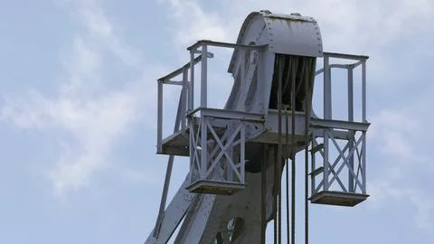 Rope suspension of a loading crane for loading and unloading of ships Stock Photos