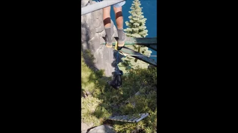 Rope Swing Cliff Jump Ends in Arrest, Lake Tahoe, California, USA - 13 Sep 2025 Stock Footage 342562293
