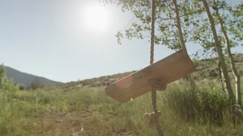 Rope Swing Dangling in Sunset 스톡 동영상 92827298