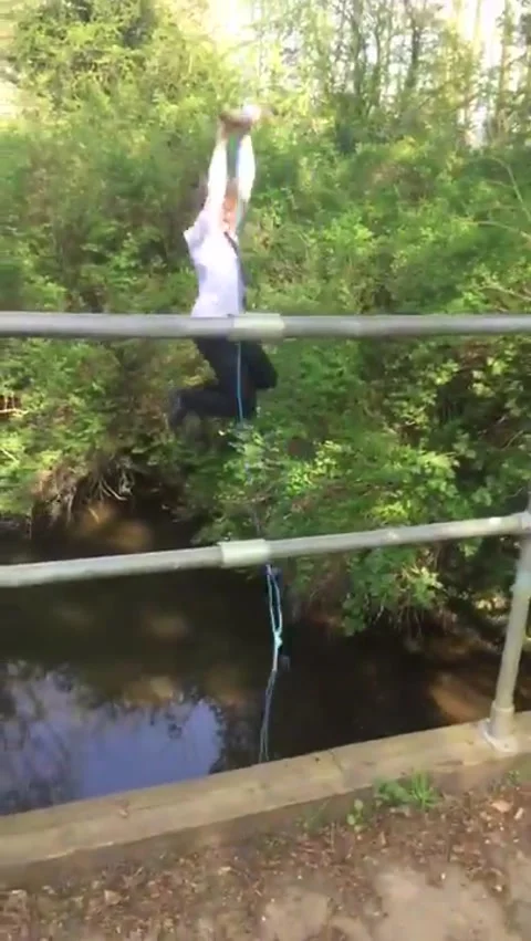 Rope swing fail Stock Footage 273016582