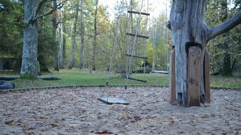 Rope swing in the park Stock Footage 82678984