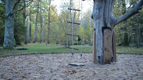 Rope swing in the park Stock Footage 82678990