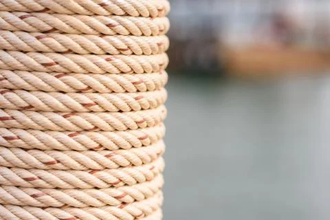 Rope tied to a post Stock Photos