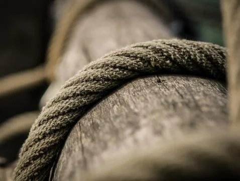 Rope on Timber 库存照片