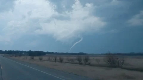 Rope Tornado Storm Chaser Dashcam 스톡 동영상 237782738