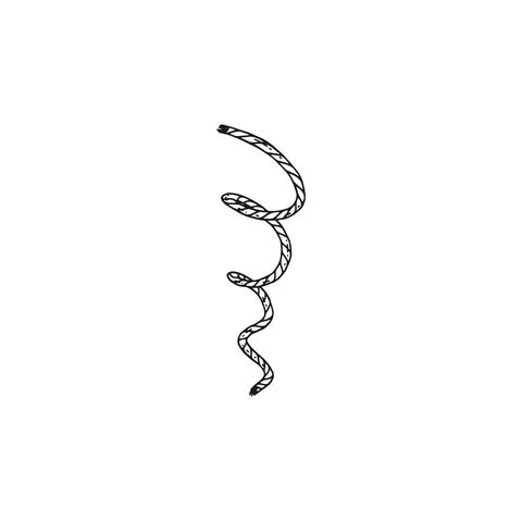 Rope vector black white doodle sketch isolated illustration. Stock Illustration