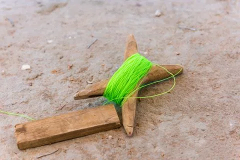 Rope for vertical plumb bob Stock-Fotos