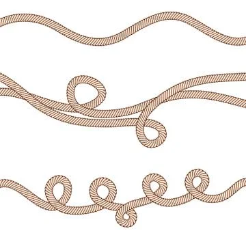 Rope waves like frame on white, stock vector illustration Illustrazione stock