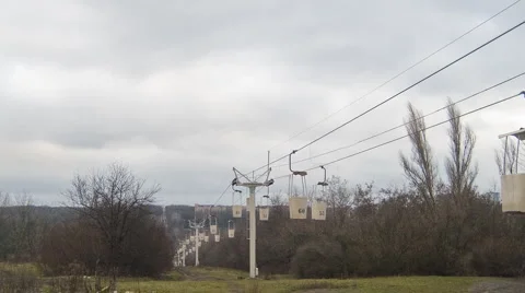 Rope-way in the forest Stock Footage 998430