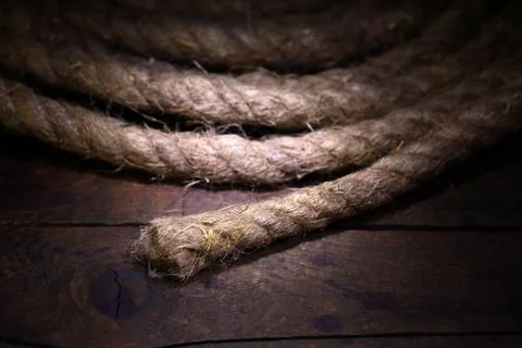 Rope on wood Stock Photos