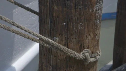 Roped off boat Stock Footage 104888035