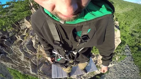 Ropejumping in Brovnichi Stock Footage 122890129