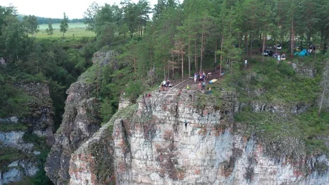 Ropejumping from the rocky mountains 스톡 동영상 112927818