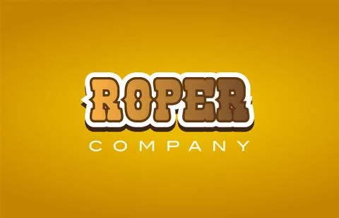 Roper western style word text logo design icon company Illustrazione stock