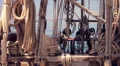 Ropes - Antique pirate sail ship HD Footage