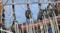 Ropes - Antique pirate sail ship HD Footage