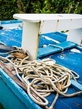 Ropes on boat Stock Photos