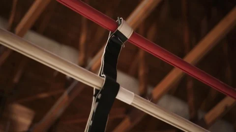 Ropes of a boxing ring in a gym Stock Footage 103821902