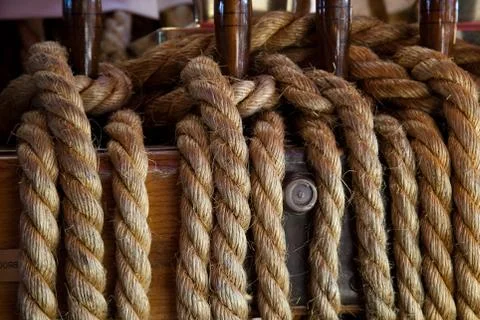 Ropes control the sails Stock Photos