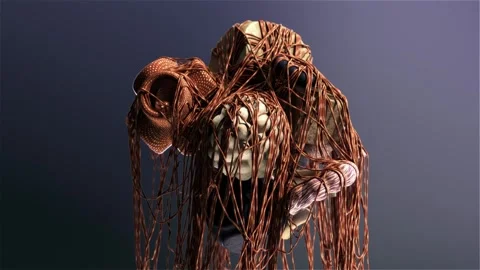 Ropes falling on a stone. 3d animation Stock Footage 275721368