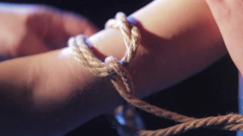 Ropes on hand Stock Footage 49423839