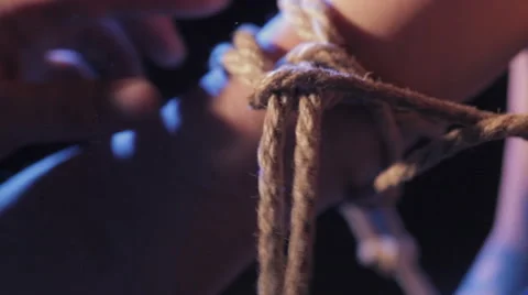 Ropes on hand Stock Footage