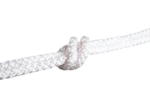 Ropes with knot on white background. Simple design 写真素材