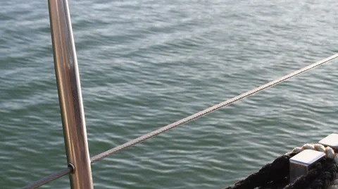 Ropes on main deck of a sailing boat Stock Footage 68457053