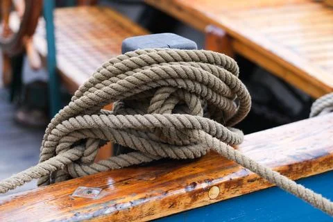 Ropes on a sailing ship Stock Photos